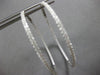 EXTRA LARGE 2.39CT DIAMOND 18KT WHITE GOLD 3D INSIDE OUT HOOP HANGING EARRINGS