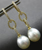 LARGE .81CT DIAMOND & AAA SOUTH SEA PEARL 18KT YELLOW GOLD 3D HANGING EARRINGS