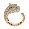 2.6CT WHITE & LIGHT PINK DIAMOND & AAA EMERALD 18K ROSE GOLD PANTHER JAGUAR RING