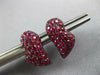 ESTATE 1.99CT AAA RUBY 18KT WHITE GOLD 3D PUFF HEART STUD EARRINGS