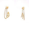 ESTATE .78CT DIAMOND 18KT WHITE GOLD CLASSIC 3 ROW UBRELLA FUN HANGING EARRINGS