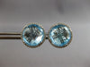 EXTRA LARGE 10.50CT DIAMOND & AAA BLUE TOPAZ 14KT WHITE GOLD HALO STUD EARRINGS