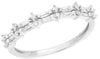 ESTATE .21CT DIAMOND 14KT WHITE GOLD 3D ROUND & BAGUETTE 2 ROW ANNIVERSARY RING