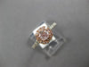 .80CT WHITE & PINK DIAMOND 14K WHITE & ROSE GOLD CUSHION & ROUND ENGAGEMENT RING