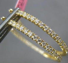 1.15CT DIAMOND 18KT YELLOW GOLD CLASSIC ROUND INSIDE OUT HOOP HANGING EARRINGS