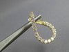 1.42CT DIAMOND 14KT YELLOW GOLD 3D OPEN TEAR DROP SIDEWAYS HOOP HANGING EARRINGS
