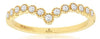 .15CT DIAMOND 14K YELLOW GOLD 3D ROUND BEZEL FILIGREE MILGRAIN V SHAPE LOVE RING