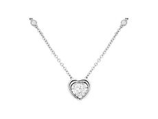 .26CT DIAMOND 14KT WHITE GOLD SOLITAIRE HEART SHAPE BY THE YARD FLOATING PENDANT