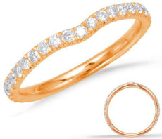 .40CT DIAMOND 14KT ROSE GOLD 3D ROUND V SHAPE 3/4TH ETERNITY ANNIVERSARY RING