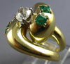EXTRA LARGE 1.15CT DIAMOND & AAA EMERALD 18K YELLOW GOLD ENGAGEMENT RING #28010