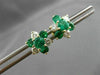 ESTATE 2.0CT DIAMOND & EMERALD 14KT YELLOW GOLD 3D FLOWER CLUSTER EARRINGS 24555