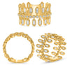 LARGE .94CT DIAMOND 14K YELLOW GOLD ROUND & BAGUETTE 3/4TH ETERNITY HEXAGON RING