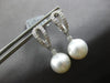 ESTATE .26CT DIAMOND & AAA SOUTH SEA PEARL 14KT WHITE GOLD FUN HANGING EARRINGS