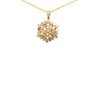 2.30CT FANCY YELLOW DIAMOND 18KT YELLOW GOLD FLORAL CLUSTER FUN FLOATING PENDANT