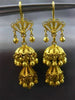 ANTIQUE LARGE 18KT YELLOW GOLD MIDDLE EASTERN FILIGREE CHANDELIER EARRINGS #3057