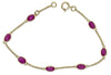ESTATE 9.34CT AAA RUBY 14KT YELLOW GOLD 3D CLASSIC OVAL BY THE YARD FUN BRACELET