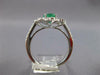 ESTATE 1.39CT DIAMOND & AAA EMERALD 14KT WHITE GOLD 3D ROUND FLOWER LOVE RING