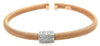 ESTATE .34CT DIAMOND 18KT 2 TONE GOLD SQUARE PAVE FLEXIBLE SNAKE BANGLE BRACELET