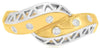 .08CT DIAMOND 18KT 2 TONE GOLD 3D 6 STONE ETOILE CRISS CROSS TRIANGULAR FUN RING