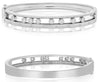 .83CT DIAMOND 14KT WHITE GOLD ROUND 3 ROW ETOILE FLOATING CUFF BANGLE BRACELET