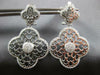 LARGE .88CT DIAMOND 14KT WHITE GOLD 3D FILIGREE 4 LEAF CLOVER FLOWER EARRINGS