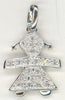 ESTATE .07CT DIAMOND 14KT WHITE GOLD 3D CLASSIC BABY GIRL FUN FLOATING PENDANT