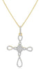 ESTATE .26CT DIAMOND 14KT YELLOW GOLD ROUND INFINITY CROSS FLOATING PENDANT