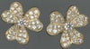1.06CT DIAMOND 18K YELLOW GOLD 3D ROUND CLASSIC MULTI HEART FLOWER STUD EARRINGS