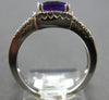 1.52CT DIAMOND & AAA AMETHYST 14KT WHITE GOLD CUSHION & ROUND HALO SQUARE RING