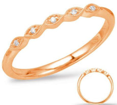 .03CT DIAMOND 14KT ROSE GOLD 3D 5 STONE INFINITY MARQUISE SHAPE ANNIVERSARY RING