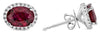 3.26CT DIAMOND & AAA RUBY 18KT WHITE GOLD 3D OVAL & ROUND FLOWER STUD EARRINGS