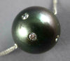 ESTATE LARGE .35CT DIAMOND & AAA TAHITIAN PEARL 18K WHITE GOLD 3D ETOILE PENDANT