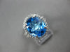 3.58CT DIAMOND & AAA BLUE TOPAZ 14KT WHITE GOLD 3D OVAL & ROUND ENGAGEMENT RING