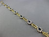 ESTATE WIDE 2.90CT DIAMOND & AAA SAPPHIRE 14KT TWO TONE GOLD OVAL HALO BRACELET