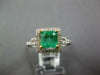 1.81CT DIAMOND & AAA EMERALD 18KT 2 TONE GOLD PRINCESS & ROUND ENGAGEMENT RING