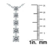 1.0CT DIAMOND 14KT WHITE GOLD 3D 5 STONE GRADUATING FLOATING PENDANT EARRING SET