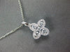 .42CT DIAMOND 18KT WHITE GOLD CLASSIC 4 LEAF CLOVER FLOWER LOVE FLOATING PENDANT