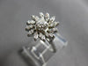 .45CT DIAMOND 14KT WHITE GOLD 3D ROUND MULTI LEAF FLOWER FRIENDSHIP RING #27962