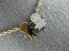 ESTATE .16CT DIAMOND 18KT WHITE & ROSE GOLD 3D BABY BOY & GIRL FUN NECKLACE