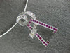 ESTATE 1.45CT DIAMOND & AAA RUBY 18K WHITE GOLD DOUBLE SWIRL TRIANGULAR NECKLACE