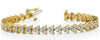 LARGE 8.01CT DIAMOND 14KT YELLOW GOLD CLASSIC 3 STONE TRIANGULAR TENNIS BRACELET
