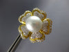 EXTRA LARGE 4.74CT DIAMOND & AAA SOUTH SEA PEARL 18K YELLOW GOLD FLOWER EARRINGS