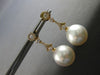 ESTATE .44CT DIAMOND & AAA SOUTH SEA PEARL 18KT YELLOW GOLD 3D HANGING EARRINGS
