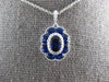 1.65CT DIAMOND & AAA SAPPHIRE 18KT WHITE GOLD FLOWER FILIGREE FLOATING PENDANT