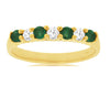.62CT DIAMOND & AAA EMERALD 14KT YELLOW GOLD ROUND SHARED PRONG ANNIVERSARY RING