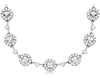 4.60CT DIAMOND 14KT WHITE GOLD 3D ROUND MULTI FLOWER BY THE YARD TENNIS NECKLACE