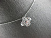 1.14CT DIAMOND 18KT WHITE GOLD 3D ROUND & BAGUETTE 4 LEAF CLOVER LOVE NECKLACE
