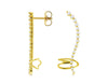 ESTATE .52CT DIAMOND 14K YELLOW GOLD CLASSIC ROUND JOURNEY WAVE EARRING CLIMBERS