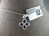 .48CT DIAMOND & AAA SAPPHIRE 18K WHITE GOLD CLASSIC FLOWER LOVE FLOATING PENDANT