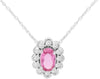 .76CT DIAMOND & AAA PINK SAPPHIRE 14KT WHITE GOLD OVAL & ROUND FLOATING PENDANT